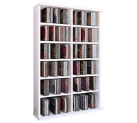 VCM Bois CD DVD Stand Étagère Rangement Étagère sur Pied Ronul Bois CD DVD Stand Étagère Rangement Étagère sur Pied Ronul Blanc