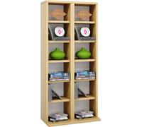 VCM bois CD DVD Stand Regal | Etagère CD pouvant accueillir 204 CD ou 72 DVD ou 40 vidéos | Dimensions : H. 92 x L. 42 x P. 20 cm | Etagère CD/DVD élégante | Etagère Blu ray - Milano
