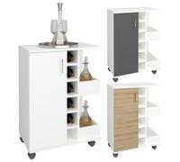 Vcm Bois,Chariot De Cuisine,Chariot De Service,Tablette,Roulante,Roulettes,Vin,Bouteilles,Esilo,M