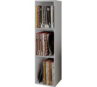 VCM Bois Disques vinyles LP Stand Étagère d'archivage Support de Rangement Platto 3 Compartiments Bois Disques vinyles LP Stand Étagère d'archivage Support de Rangement Platto 3 Compartiments Gris