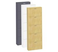 VCM bois, étagère, benne, étagère à chaussures, armoire à chaussures, benne à chaussures, 5, abattants, Sulos, XL