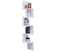 VCM Bois Étagère CD DVD Rangement Déco Étagère Murale Étagère d'angle Mintis Bois Étagère CD DVD Rangement Déco Étagère Murale Étagère d'angle Mintis Blanc