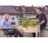 VCM Bois Lit surélevé rectangulaire, jardinière verticale pour jardin terrasse balcon - h. 78 x l. 80 x. P. 38 cm