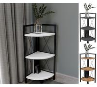 Vcm Bois Métal Étagère D'angle Rangement Stand Étagère Bibliothèque Déco Livres Étagère Sur Pied Insasi 2