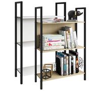 VCM bois,métal,rangement,stand,étagère,bibliothèque,déco,livres,étagère sur pied,flakos,2 Blanc