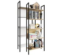 VCM bois,métal,rangement,stand,étagère,bibliothèque,déco,livres,étagère sur pied,flakos,5 Brun