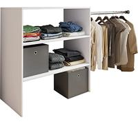 VCM Bois Penderie Ouverte Dressing Étagère de Toit pentue Dacho LL Bois Penderie Ouverte Dressing Étagère de Toit pentue Dacho LL Blanc