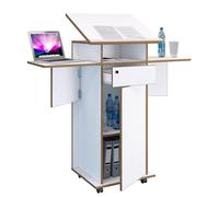 VCM Bois pupitre pupitre Mobile Table Haute roulettes tiroir Salia Porte Bois pupitre pupitre Mobile Table Haute roulettes tiroir Salia Porte Blanc
