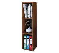 VCM Bois Stand Rangement Étagère sur pied Bibliothèque Déco Étagère Mendas 3 compartiments Bois Stand Rangement Étagère sur pied Bibliothèque Déco Étagère Mendas 3 compartiments Brun