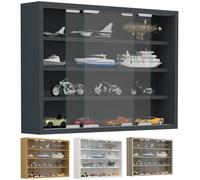 VCM Bois verre suspendu vitrine murale collectionneur vitrine Agisa M Blanc