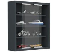 AgisaS vitrines en verre accroché au mur 2 portes coulissantes anthracite.