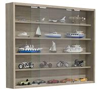 VCM Bois Verre Suspendu vitrine Murale vitrine collectionneur déco vitrine Agisa L Chêne Sonoma