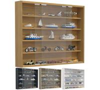 VCM Bois verre suspendu vitrine murale vitrine collectionneur déco vitrine Agisa L Gris