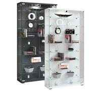 VCM Bois verre vitrine de collection vitrine de verre vitrine stand vitrine Llas L Bois verre vitrine de collection vitrine de verre vitrine stand vitrine Llas L Gris