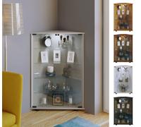 VCM Bois Verre vitrine vitrine de Collection en Verre vitrine d'angle vitrine Stand Vecko L Bois Verre vitrine vitrine de Collection en Verre vitrine d'angle vitrine Stand Vecko L Blanc