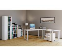 Vcm Bureau D'angle Bureau Informatique Table D'angle Lona 80 U Alu Blanc Bureau D'angle Bureau Informatique Table D'angle Lona 80 U Alu Blanc Blanc