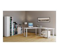 VCM Bureau d'angle Bureau informatique Table d'angle Lona 80 U Alu Blanc Bureau d'angle Bureau informatique Table d'angle Lona 80 U Alu Blanc