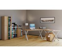 VCM Bureau d'angle Bureau informatique Table d'angle Lona P. 80 cm X Argent Bureau d'angle Bureau informatique Table d'angle Lona P. 80 cm X Argent