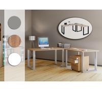 VCM Bureau d'angle Bureau informatique Table d'angle Lona profondeur 50 U alu argenté Bureau d'angle Bureau informatique Table d'angle Lona profondeur 50 U alu argenté