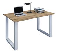 VCM Bureau en bois Table d'ordinateur Table de travail Meubles de bureau Lona U Alu Argent Bureau en bois Table d'ordinateur Table de travail Meubles de bureau Lona U Alu Argent