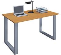 VCM Bureau en Bois Table d'ordinateur Table de Travail Meubles de Bureau Lona U Alu Argent Bureau en Bois Table d'ordinateur Table de Travail Meubles de Bureau Lona U Alu Argent Hêtre