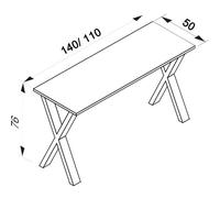 VCM Bureau en bois Table d'ordinateur Table de travail Meubles de bureau Lona X Argent Bureau en bois Table d'ordinateur Table de travail Meubles de bureau Lona X Argent
