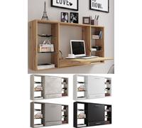 VCM Bureau suspendu en bois Bureau mural Bureau informatique Tiroir Teala Bureau suspendu en bois Bureau mural Bureau informatique Tiroir Teala Blanc