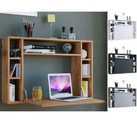 VCM Bureau Suspendu Pliable en Bois Bureau Mural Bureau d'ordinateur Tiroir Wandila Bureau Suspendu Pliable en Bois Bureau Mural Bureau d'ordinateur Tiroir Wandila Blanc