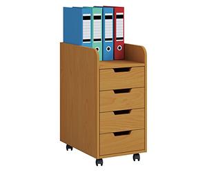 VCM Caisson Roulant Caisson d'appoint Caisson de Bureau roulettes roulantes Tiroir KonalMaxi Caisson Roulant Caisson d'appoint Caisson de Bureau roulettes roulantes Tiroir KonalMaxi Hêtre