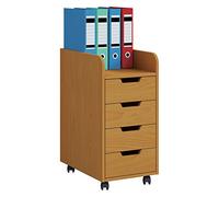 VCM Caisson Roulant Caisson d'appoint Caisson de Bureau roulettes roulantes Tiroir KonalMini Caisson Roulant Caisson d'appoint Caisson de Bureau roulettes roulantes Tiroir KonalMini Hêtre