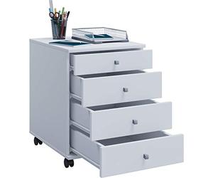 VCM Caisson Roulant Caisson d'appoint Caisson de Bureau roulettes roulantes Tiroir Lona Caisson Roulant Caisson d'appoint Caisson de Bureau roulettes roulantes Tiroir Lona Blanc