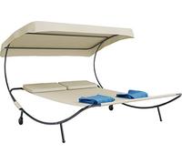 Vcm Chaise Longue Double De Jardin Deux Chaises Longues De Soleil 2 Personnes Toit Bindox Chaise Longue Double De Jardin Deux Chaises Longues De Soleil 2 Personnes Toit Bindox Blanc