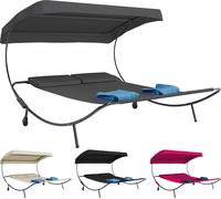 Vcm Chaise Longue Double De Jardin Deux Chaises Longues De Soleil 2 Personnes Toit Bindox Chaise Longue Double De Jardin Deux Chaises Longues De Soleil 2 Personnes Toit Bindox Noir