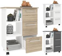 Esilo module de cuisine sur roulettes blanc, gris.