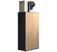 VCM Commode en Bois Sideboard Highboard Buffet Armoire Dalosa 3 Portes battantes Commode en Bois Sideboard Highboard Buffet Armoire Dalosa 3 Portes battantes Anthracite/Chêne Miel