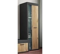 VCM Commode en Bois Sideboard Highboard Vitrine Salon Armoire Usilo Porte pivotante Verre Commode en Bois Sideboard Highboard Vitrine Salon Armoire Usilo Porte pivotante Verre Anthracite/Chêne Miel