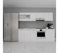 VCM Cuisine intégrée 8 pièces bloc de cuisine cuisine complet 240 cm Esilo Cuisine intégrée 8 pièces bloc de cuisine cuisine complet 240 cm Esilo Blanc