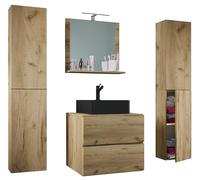 Vcm Ensemble De 5 Pièces Pour Lavabo Meuble De Salle De Bains Lavabo Lendas Bl Largeur 60 Cm Xl Tiroir