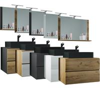 VCM Ensemble de meubles de salle de bains 3-pièces lavabo Lendas BL Largeur 80 cm M Tiroir Multicolore