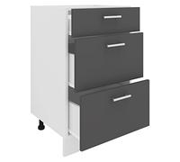 VCM Esilo Armoire de Cuisine, Largeur 50 cm, tiroir, Meuble de Cuisine, Blanc/Anthracite