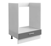 VCM Esilo Armoire de Four encastrée avec Compartiment supplémentaire Blanc/Anthracite Largeur 60 cm