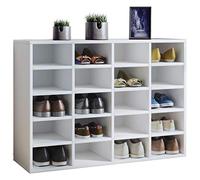 VCM Étagère à Chaussures en Bois Étagère à Chaussures Commode de siège 20 Compartiments Hinsol L Étagère à Chaussures en Bois Étagère à Chaussures Commode de siège 20 Compartiments Hinsol L Blanc