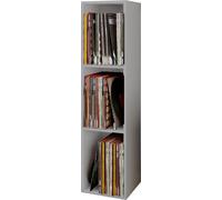 VCM Etagère à vinyles en bois | Etagère sur pied avec 3 compartiments pour 100 vinyles | Dimensions : H. 107 x L. 34 x P. 30 cm - Platto