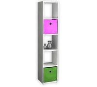 VCM Bois Rangement Étagère sur Pied Bibliothèque Déco Livres Étagère sur Pied Benas-5 Bois Rangement Étagère sur Pied Bibliothèque Déco Livres Étagère sur Pied Benas-5 Blanc