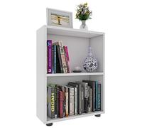 VCM Étagère de Bureau en Bois Étagère à Livres déco Étagère sur Pied Bulas 2 Compartiments Étagère de Bureau en Bois Étagère à Livres déco Étagère sur Pied Bulas 2 Compartiments Blanc