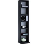 VCM étagère en bois debout | armoire CD peu encombrante pour 102 CD ou 36 DVD | Dimensions : H. 92 x L. 21 x P. 20 cm | Etagère DVD élégante debout | Etagère Blu-Ray | Etagère CD - Elementa
