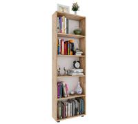 VCM Etagère en bois debout | Bibliothèque peu encombrante | Dimensions env. H. 169 x L. 56 x P. 20 cm | Rangement élégant | Etagère - Bulas 5 compartiments