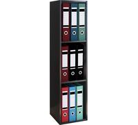VCM Etagère en bois debout | Classeur peu encombrant | Dimensions : H. 107 x L. 34 x P. 30 cm | Etagère élégante debout | Etagère de bureau - Offas 3 compartiments