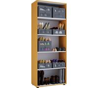 VCM étagère en bois | dimensions : l. 70 x h. 178 x p. 40 cm | 5 compartiments | étagère universelle | étagère à chaussures | sans portes - Vandol