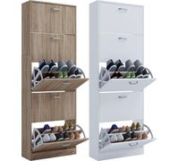 Vcm Étagère En Bois Kipper Étagère À Chaussures Armoire À Chaussures Basculement De Chaussures 5 Abattants Sipos Xl